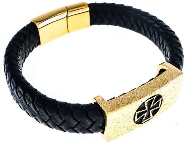 Leather Bracelet w/ 24kt G.P. Accent