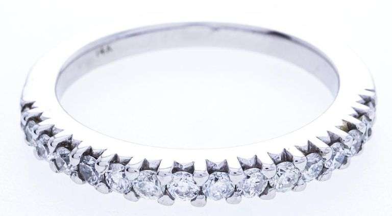 14kt White Gold 16 Diamond Band Ring - .40ct -Appraisal $2030.00