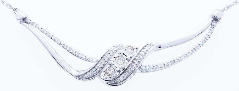 925 Sterling Silver Diamond Necklace - Appraisal $1135.00