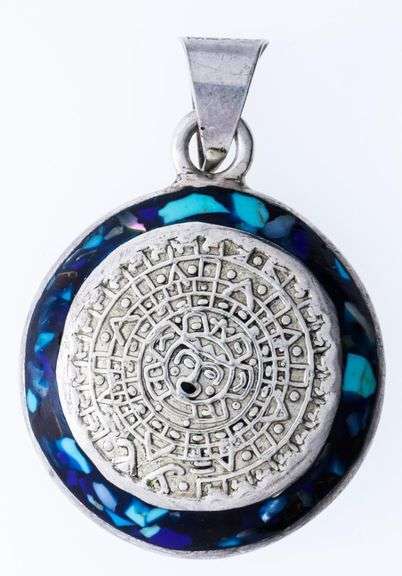 Fancy Sterling Silver Round Medallion -Sun & the Moon