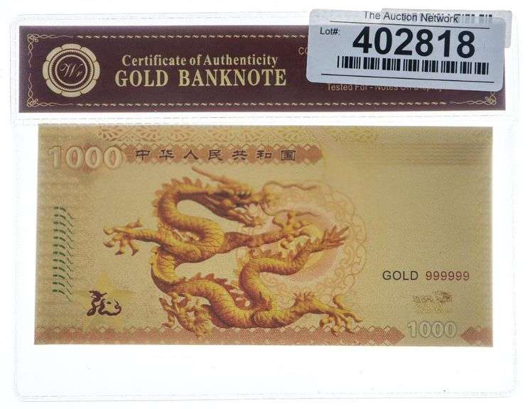 24kt Gold Foil Asian Note