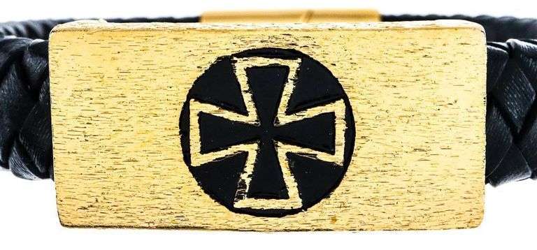 Leather Bracelet w/ 24kt G.P. Accent