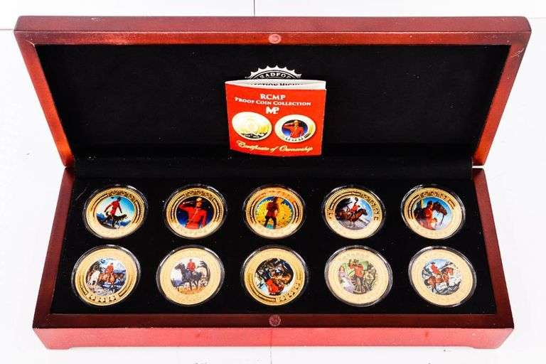 Bradford Exchange - RCMP 24kt Gold Plated  10 Proof Coin Collection (Non Monetary) Issue -$599.95