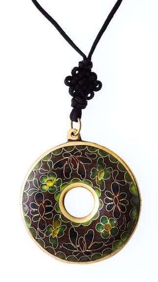 Cloisonne Round Hand Painted Pendanmt