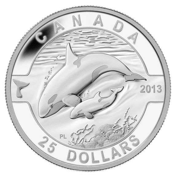 RCM Fine Pure Silver $25 Coin Orca