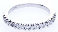 14kt White Gold 16 Diamond Band Ring - .40ct -Appraisal $2030.00