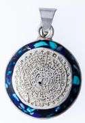 Fancy Sterling Silver Round Medallion -Sun & the Moon