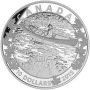 RCM Fine Pure Silver Canoe Across Canada $10 Coin