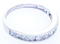 10kt White Gold Diamond Band Ring, 14 Channel Set Diamonds = 1.00ct. Appraisal $2335.00