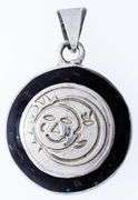 Fancy Sterling Silver Round Medallion -Sun & the Moon