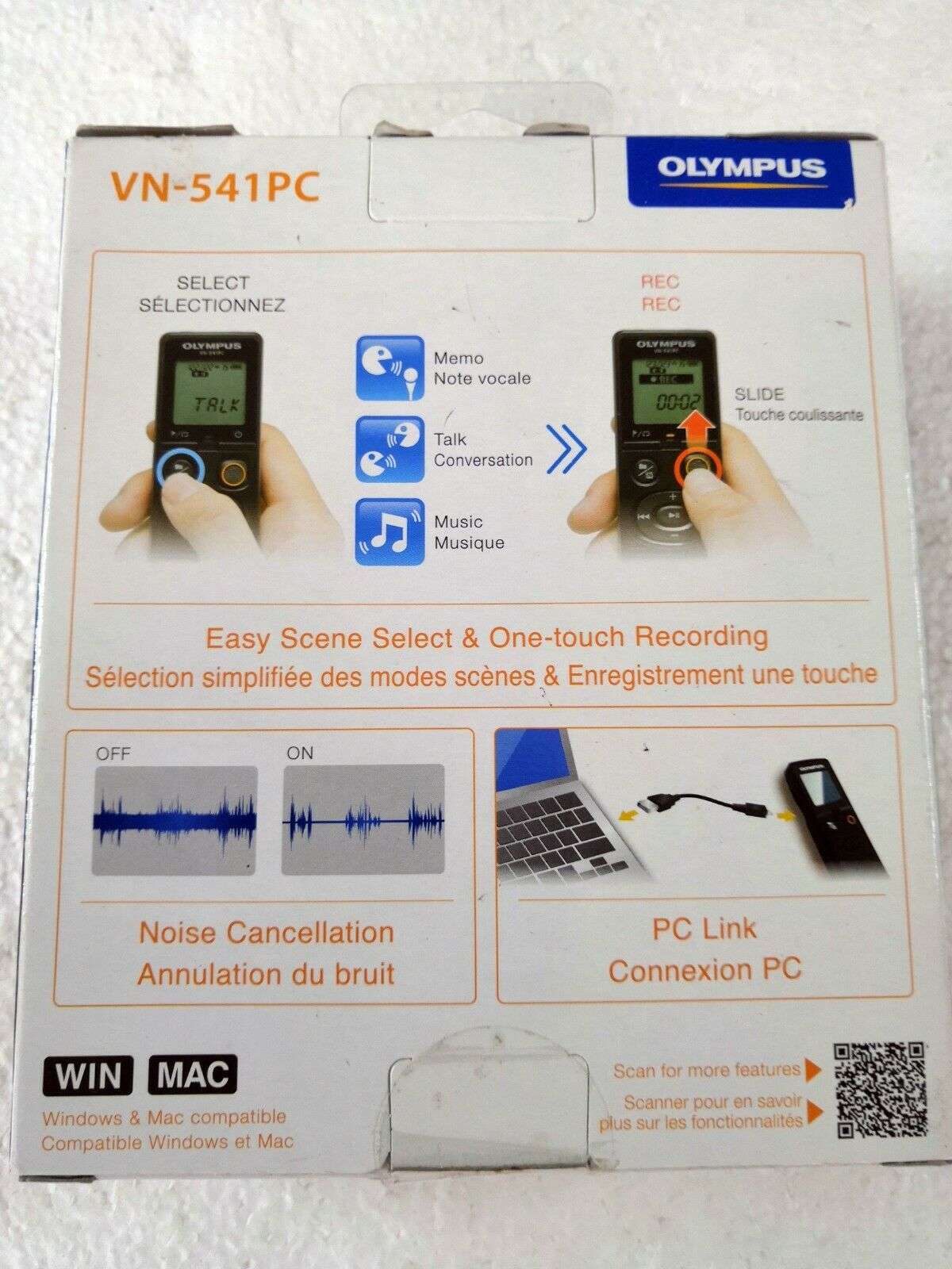 NEW Olympus VN-541PC 4GB Digital Voice Recorder - Black / BRAND NEW !!!