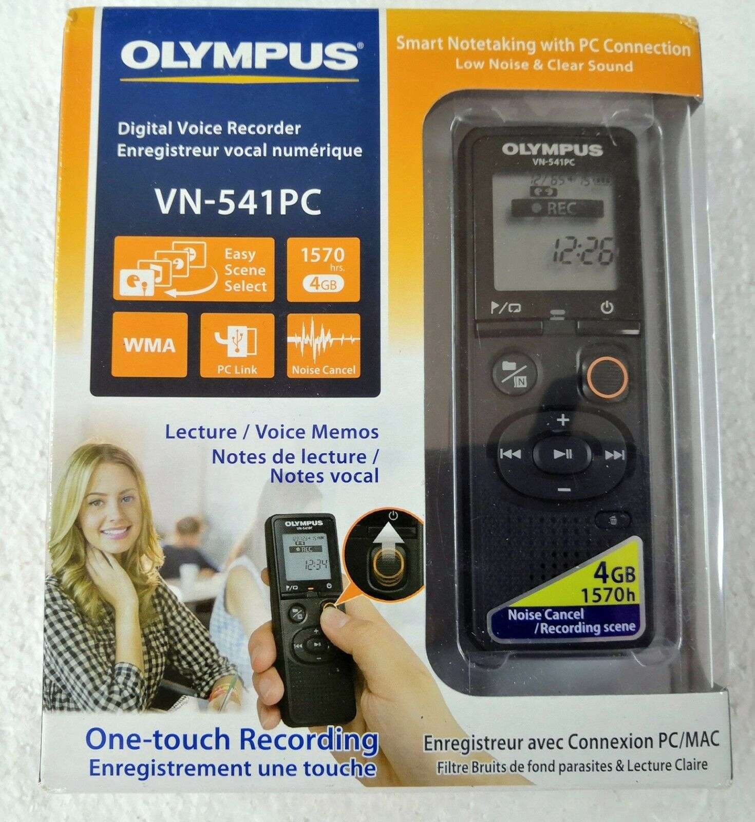 NEW Olympus VN-541PC 4GB Digital Voice Recorder - Black / BRAND NEW !!!