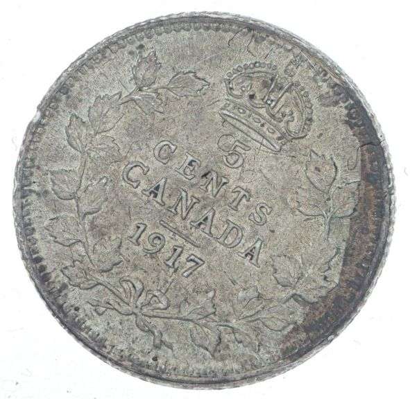 1917 Canada Silver 5 Cents AU 58 ICCS