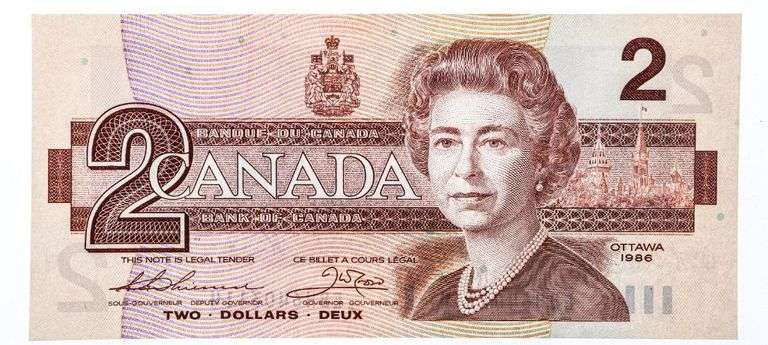 Bank of Canada 1986 $2 GEM UNC (EBH) - Bird Series