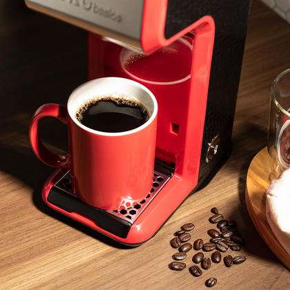 Cafetière Simple Portion 2 En 1, Rouge