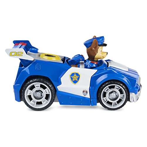 Paw Patrol  Chase’s Deluxe Movie Transforming Toy Car with Collectible Action Figure  Kids Toys for Ages 3 and up