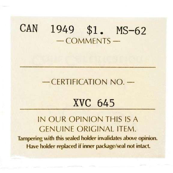 Canada, 1949 Silver Dollar MS62 ICCS