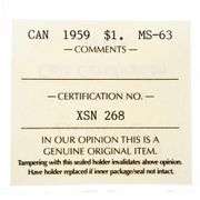 Canada, Silver Dollar MS63 ICCS