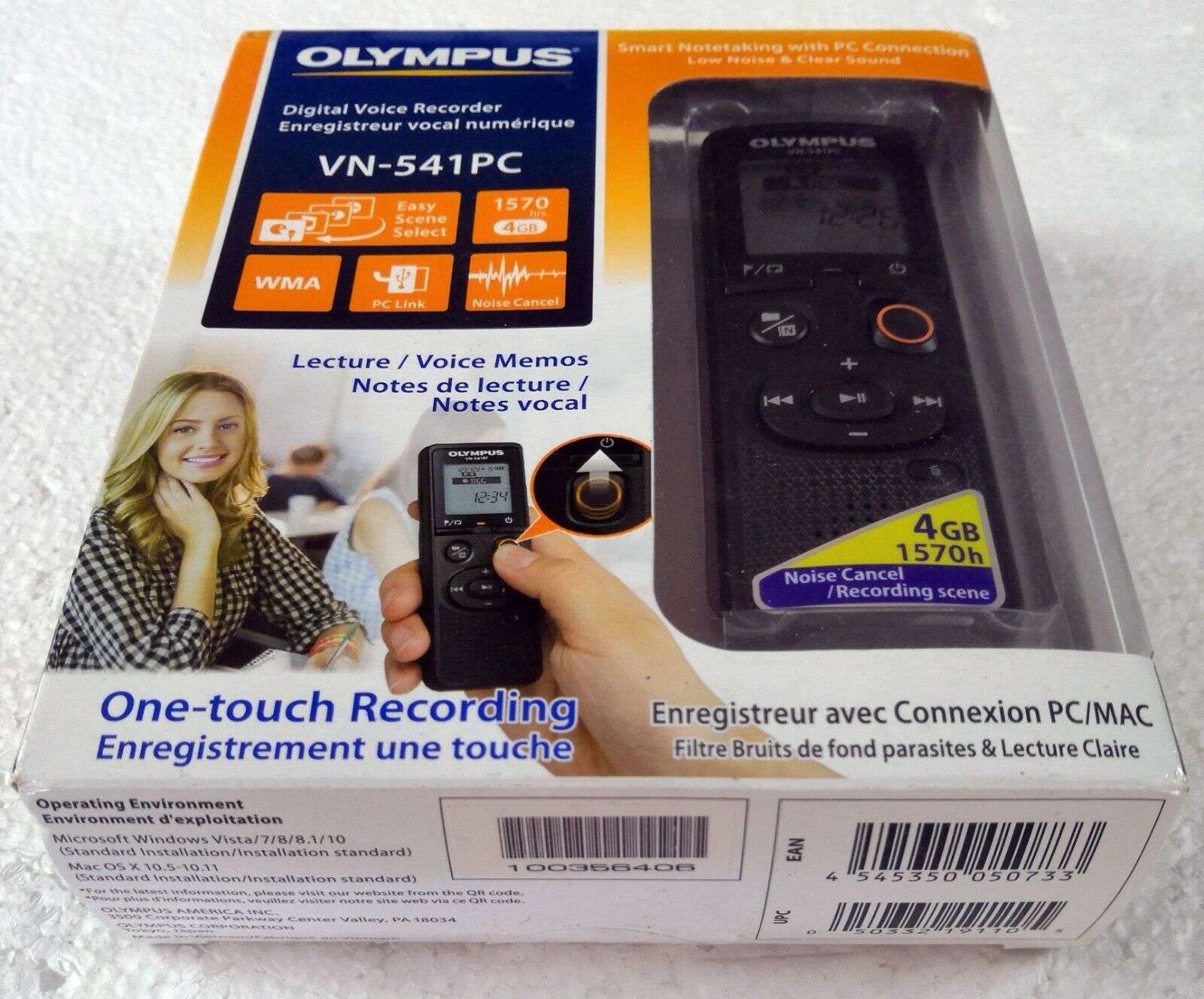 NEW Olympus VN-541PC 4GB Digital Voice Recorder - Black / BRAND NEW !!!