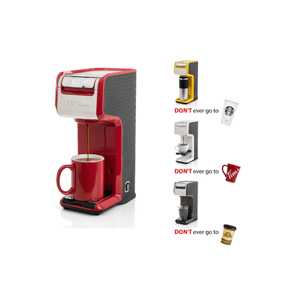 Cafetière Simple Portion 2 En 1, Rouge