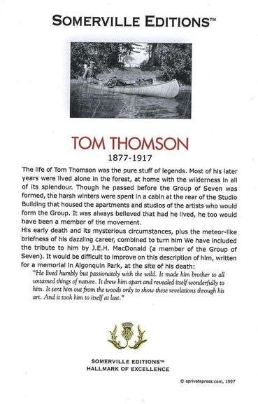 Tom Thomson (1877-1917) - Phantom of Algoquin - 11 x 14 " UF Giclee,Limited Edition, "BateauxSpring, French River" Somerville Editions