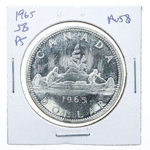 Canada 1965 Silver Dollar Coin AU58