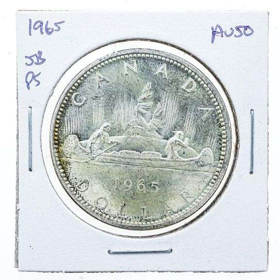 Canada 1965 Silver Dollar Coin AU50