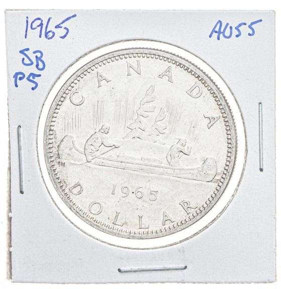 Canada 1965 Silver Dollar 5B P5 AU55