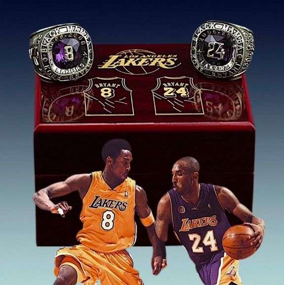 Kobe Bryant - Legend - 2 Ring Set - Player Replica Championships - Mahogany Storage Case