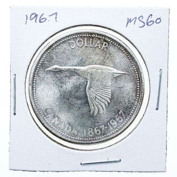 Canada 1967 Silver Dollar Coin MS60