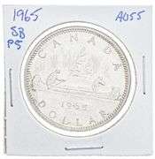 Canada 1965 Silver Dollar 5B P5 AU55