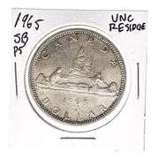 Canada Silver Dollar 1965 UNC