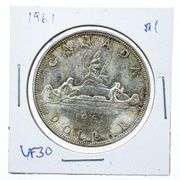 Canada 1961 Silver Dollar Coin VF30