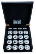 45 Pc Set - US Presidents - .999 Fine Silver Leaf Medallions- Deluxe Storage/Display Case. Includes Trump