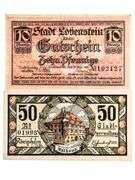 Lot 2 German /Austria "NOTGELD" Emergency Money, Artistic Notes. UNC
