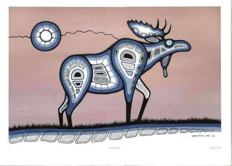 Barry Peters (1958-) 'On the Search-Bull Moose' Giclee 17.5" x 24".