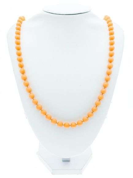 Strand Peach Color Pearls 29" Necklace