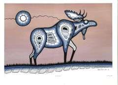 Barry Peters (1958-) 'On the Search-Bull Moose' Giclee 17.5" x 24".