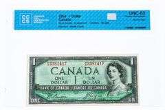 Bank of Canada 1954 $1  Devil's Face  Choice UNC 63