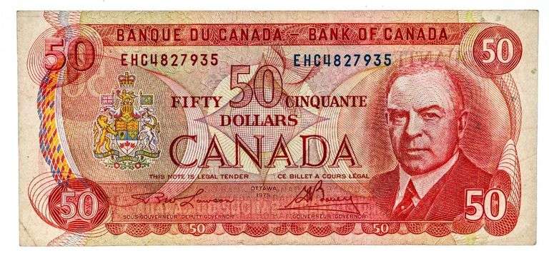 Bank of Canada 1975 $50 - RCMP Formation
