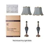 Carro Home Petunia 14" 1-light Glass Table Lamp in Blue/Light Green (Set of 2)