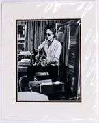 "John Lennon" Vintage B & W 11 x 14 Photo -"In Studio" Hand Signed by His Personal Photographer D.M. Spindle w/ C.O.A. Matted to 16 x 20"