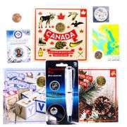 Grouping of RCM Coin Folios, Silver Dollar, 1886 Large Cent Coin + Pen Projector