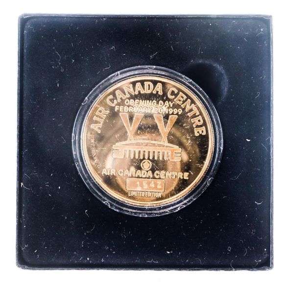 Air Canada Center First Game Toronto Maple Leafs Medallion - .999 Fine Silver w/ Gold Overlay