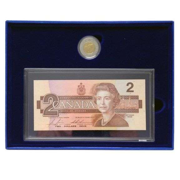 RCM 1986 Proof $2 Note & Coin Set