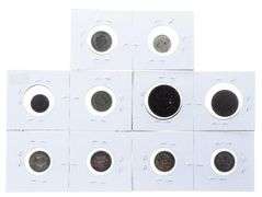 Grouping of 10 USA Rare Silver Coins - Dimes & cents, 1800's