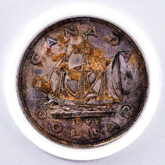 Canada, 1949 Silver Dollar -Newfoundland - On Giclee Art Card Display