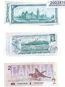 Canada, Mix of 7 $1 & $2 Notes 1954,1973,1974,1986 -Face $9