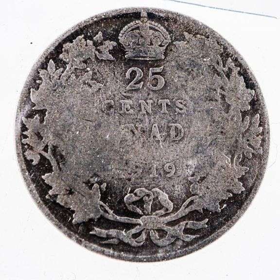 Canada Historical Silver Twenty Five Cents 1919
