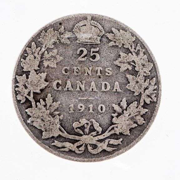 Canada Historical Silver Twenty Five Cents 1910